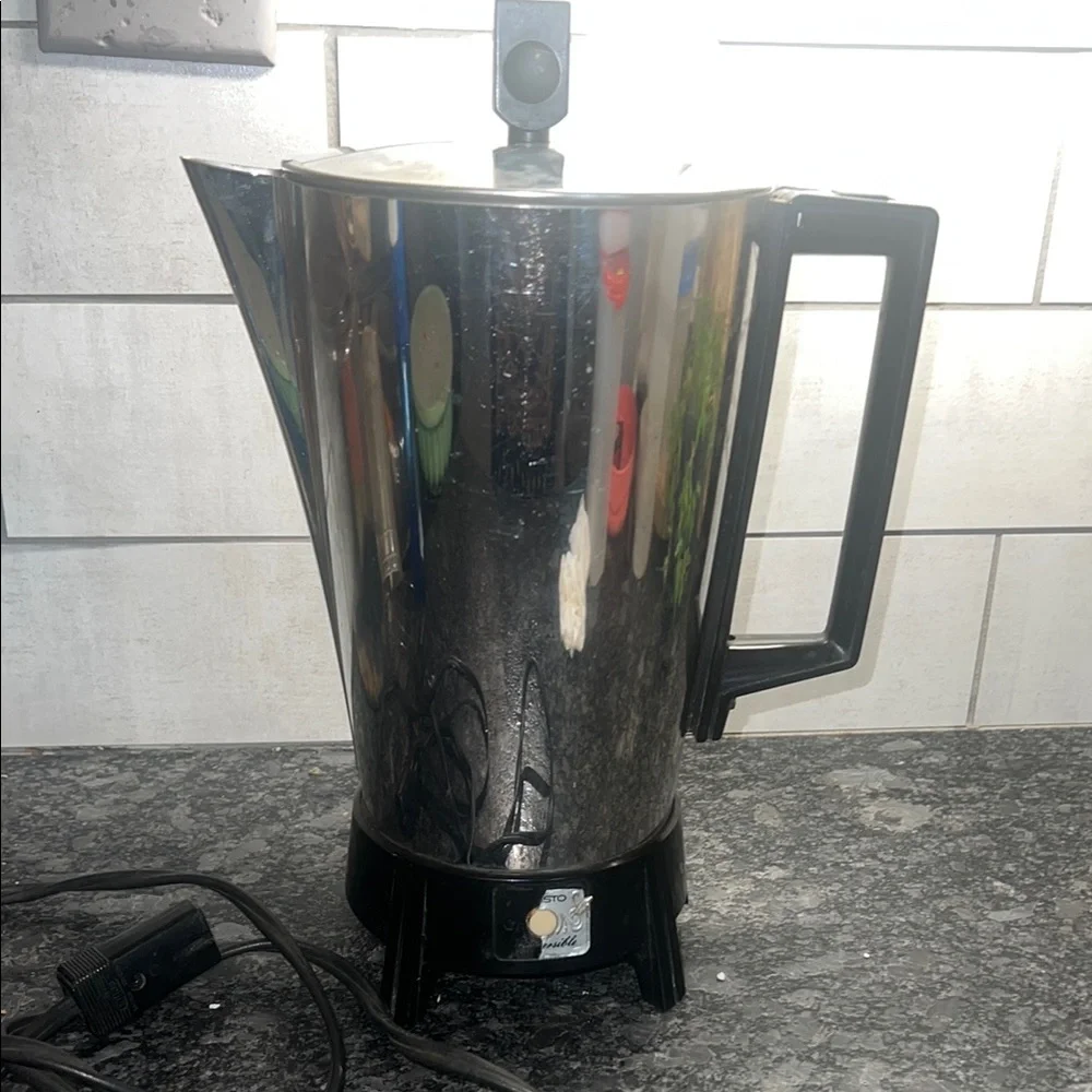 Presto 12 cup Sleek Stainless Steel Coffee Percolator with Black Handle